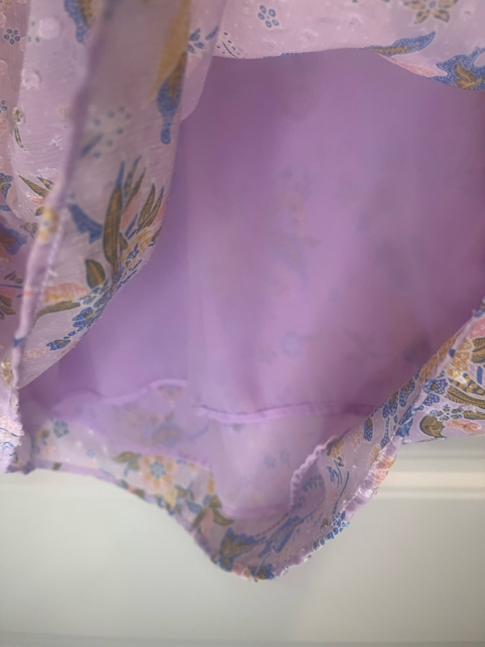 Rachel Zoe Lavender Floral Blouse XL - Picture 7 of 12